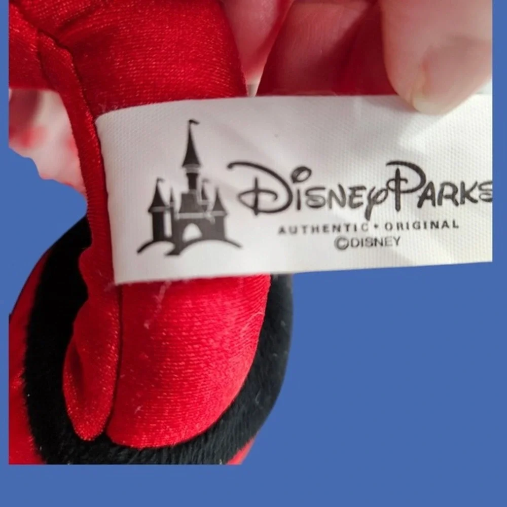 Disney Parks Minnie Mouse Plush Stuffed Animal Polka Dot Ruffled Dress Hair Bow‎